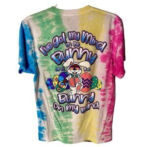 Buc-ees T-Shirt Easter Bunny Pastel Tie Dye Size Medium Adult